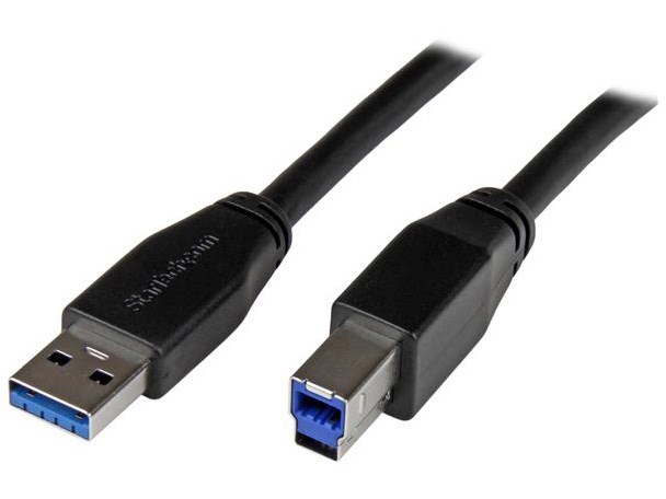 USB 3.0ケーブル/5m/アクティブタイプ/5Gbps/Type-A-Type-B/オス-オス/リピートIC内蔵/タイプA-B 周辺機器 プリンター スキャナー 外付けHDD用 ロングケーブル コード USB3SAB5M