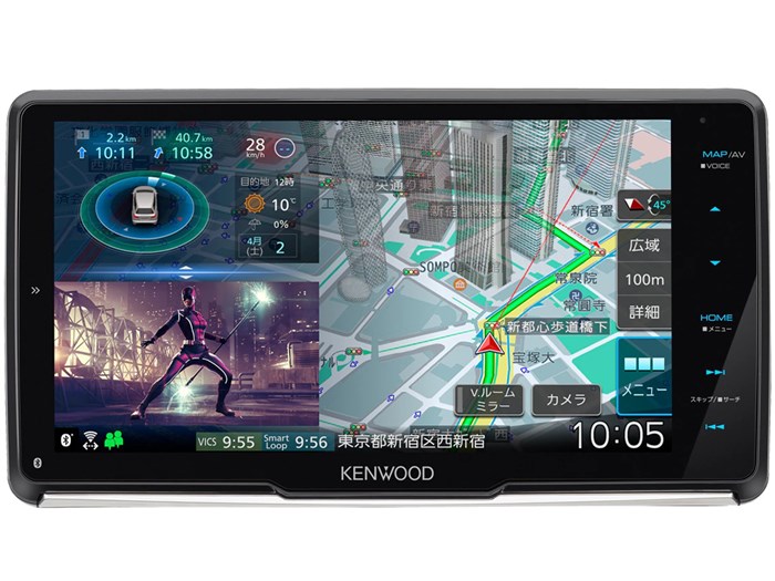 KENWOOD MDV-M909HDF スマートフォンのハイビジョン映像を“彩速ナビ