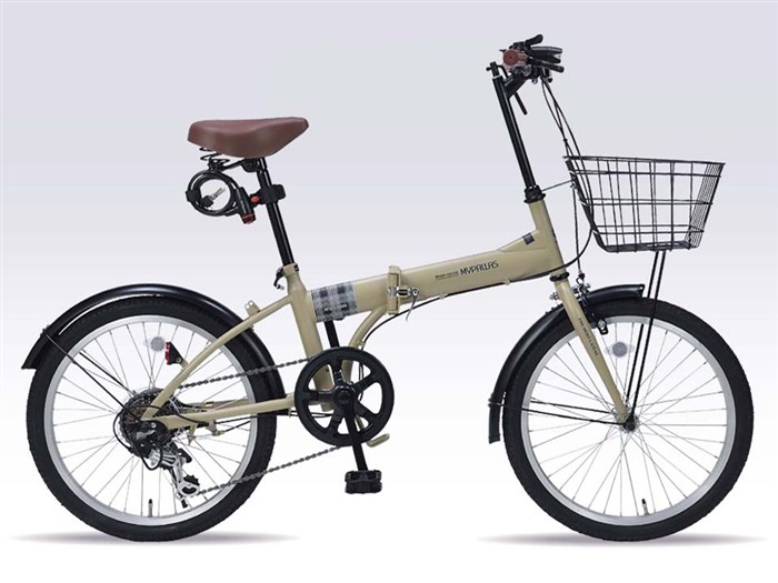 MYPALLAS MF205 SERENO-SA (サンドベージュ) 折畳自転車 20インチ シマノ6段変速 オールインワン