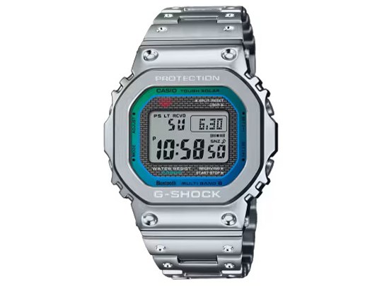 カシオ【国内正規品】CASIO G-SHOCK 電波ソーラーデジタル腕時計 FULL METAL フルメタルシリーズ GMW-B5000PC-1JF【シルバー×ブルーグリーン】