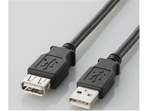 エレコム USB2.0延長ケーブル/A-Aメスタイプ/ノーマル/1m/ブラック U2C-E10BK