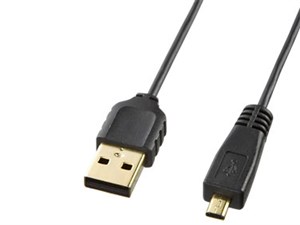 KU-SLAMB820 (ブラック) 極細ミニUSBケーブル (ミニ8ピン平型タイプ、2m)