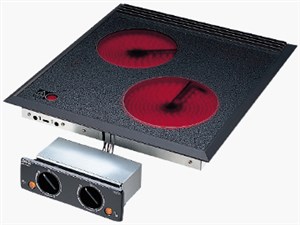 調理器具 サンカコウギョウ SRH-252B ハイラジエントヒーター 200V 2口 ブラ･･･