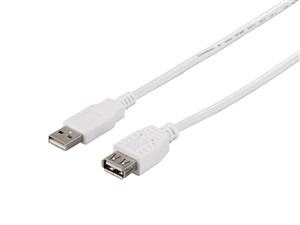 USB2.0延長ケーブル (A to A) 3m ホワイト BSUAA230WH