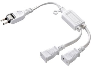 TAP-EX2WN (ホワイト) ACアダプタ専用電源延長コード (2分岐・2P・2個口)