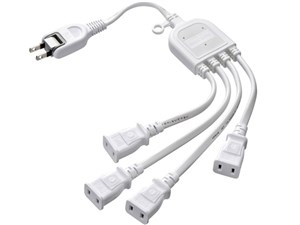 TAP-EX4WN (ホワイト) ACアダプタ専用電源延長コード (4分岐・2P・4個口)　 商品画像1：eONE
