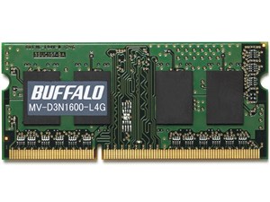 BUFFALO MV-D3N1600-L4G [PC3L-12800対応 DDR3 SDRAM S.O.DIMM 4GB MV-D3N1600-L4G] 商品画像1：XPRICE