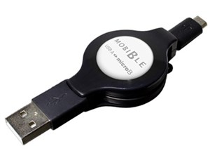 【納期目安：１週間】ミヨシ microUSBコードリール 1m 黒 SMC-10/BK