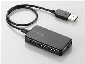 エレコム USBHUB2.0/バスパワー/タブレット向け/スイングコネクタ/4ポート/ブ･･･