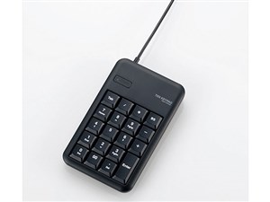 ELECOM TK-TCM014BK ブラック [有線テンキーボード Sサイズ メンブレン 高耐久 USBハブ付] 商品画像1：XPRICE