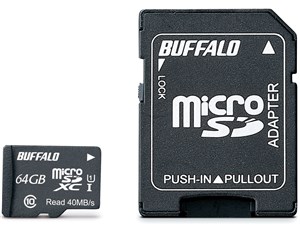 【納期目安：１週間】バッファロー UHS-I Class1 microSDカード SD変換アダプ･･･