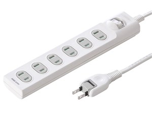 TAP-TSH61SWN (ホワイト) 火災予防安全タップ (2P・6個口・1m)