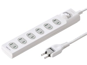 TAP-TSH63SWN (ホワイト) 火災予防安全タップ (2P・6個口・3m)