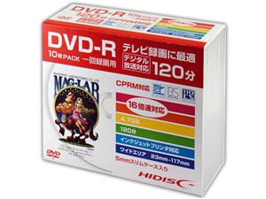 【納期目安：１週間】磁気研究所 HIDISC DVD-R 録画用5mmスリムケース10P HDD･･･