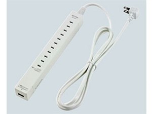 ELPA USB給電コード付タップ USB1個口+コンセント5個口 1.5m WL-USB5015B(W)