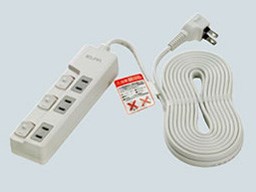 ELPA ランプレス スイッチ付タップ 3個口 5m WLS-U35EB(W)