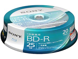 【納期目安：２週間】ソニー ブルーレイディスク　BD-R 4倍速 20枚組 20BNR1V･･･