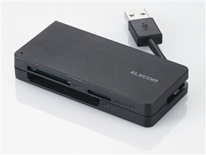 エレコム USB3.0対応メモリカードリーダ(ケーブル収納タイプ) MR3-K012BK 商品画像1：リコメン堂