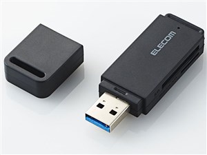 エレコム USB3.0対応メモリカードリーダ(スティックタイプ) MR3-D011BK 商品画像1：リコメン堂