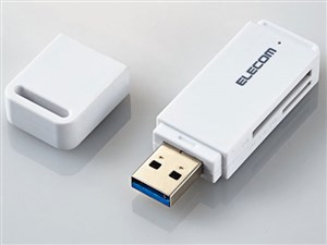 エレコム USB3.0対応メモリカードリーダ(スティックタイプ) MR3-D011WH 商品画像1：リコメン堂