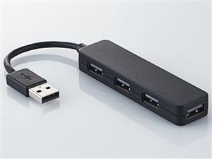 エレコム USB2.0ハブ(コンパクトタイプ) U2H-SN4NBBK 商品画像1：リコメン堂