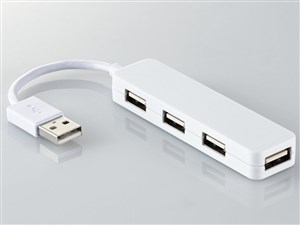 エレコム USB2.0ハブ(コンパクトタイプ) U2H-SN4NBWH 商品画像1：リコメン堂