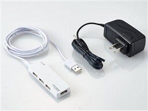 エレコム USB2.0ハブ(ACアダプタ付) U2H-AN4SWH 商品画像1：リコメン堂