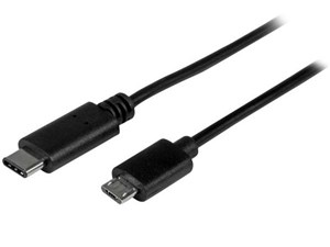 1m USB 2.0ケーブル USB Micro-B オス (5ピン) - USB Type-C オス (24ピン) リバーシブルデザイン USB 2.0/ 480Mbps USB2CUB1M 商品画像1：123market