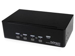 4ポート デュアルDVIモニター対応USB接続KVMスイッチ/PCパソコンCPU切替器 オーディオ対応(3.5mmミニジャック使用) 2x USB2.0ハブ搭載 解像度2048x1536(アナログ)/1920x1200(デジタル) SV431DD2DUA 商品画像1：123market