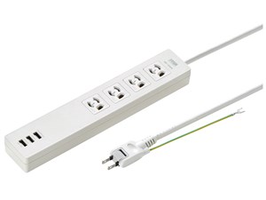 TAP-F37U-2 (ホワイト) USB充電機能付きタップ 商品画像1：eONE