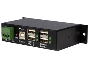 4ポート産業用USB 2.0 ハブ ESD保護 ウォールマウント対応 ST4200USBM