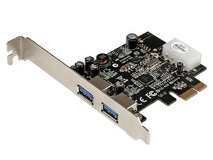 SuperSpeed USB 3.0 2ポート増設PCI Expressインターフェースカード UASP対応 2x USB 3.0 5Gbps 拡張用PCIe x1 接続ボード ペリフェラル電源端子(4ピン)付き PEXUSB3S25 商品画像1：123market