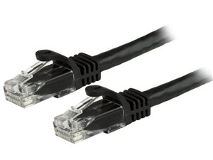 15m カテゴリー6 LANケーブル ブラック RJ45モールディングコネクタ(ツメ折れ･･･