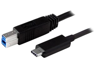 USB 3.1ケーブル 1m ブラック タイプB オス (9ピン) - Type-C/ USB-C オス (24ピン) リバーシブルデザイン USB 3.1 Gen 2 (10 Gbps)規格対応 USB31CB1M 商品画像1：123market