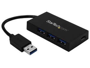4ポートUSB 3.0ハブ USB A - 3x USB A(高速充電対応)/ 1x USB-C 電源アダプタ･･･