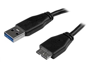 SuperSpeed USB 3.0 A - Micro B スリムケーブル A オス - マイクロB オス 3m･･･