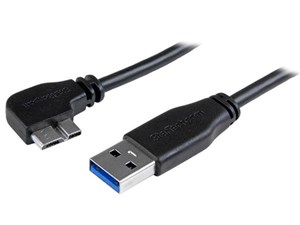 Micro USB 3.0 スリムケーブル 0.5m L型左向きマイクロUSBケーブル USB 3.0(･･･