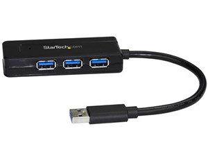 4ポートUSB 3.0ハブ/急速充電/USB-A x4/SuperSpeed 5Gbps/USBバスパワー & セルフパワー(ACアダプタ付属)/USB 3.1 Gen 1/小型USBハブ ST4300MINI 商品画像1：123market