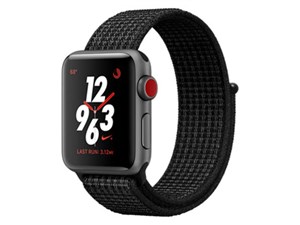 Apple Watch Nike+ Series 3 GPS+Cellularモデル 38mm MQMA2J/A [ブラック/ピュアプラチナNikeスポーツループ] 商品画像1：ハルシステム