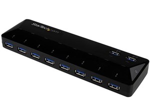 10ポート USB 3.0ハブ 急速充電専用ポート搭載(2ポート x 1.5A) USBバッテリ･･･