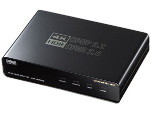 4K/60Hz・HDR対応HDMI分配器(2分配) VGA-HDRSP2 商品画像1：123market