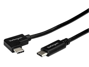 L型USB-Cケーブル 1m USB Type-C(オス/ストレート) - USB Type-C(オス/L型) ･･･