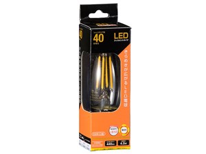 オーム電機 LEDフィラメントタイプ電球 シャンデリア球 クリア(40形相当/440l･･･