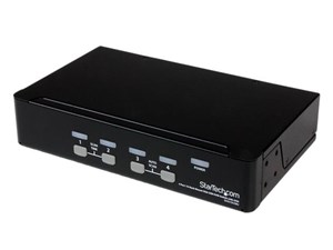 1Uラックマウント対応 4ポート シングルVGAディスプレイ対応USB接続KVMスイッ･･･