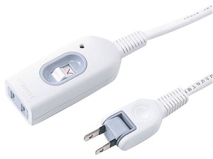 TAP-B7-1N (ホワイト) 中間スイッチ付延長コード (2P・1個口・1m)