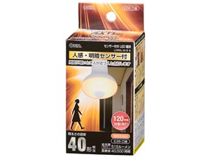 【納期目安：１週間】オーム電機 LED電球(40形相当/515lm/電球色/E26/人感・･･･