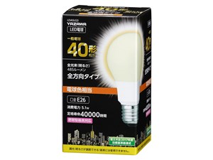 ヤザワ 一般電球形LED 40W相当 電球色 LDA5LG3