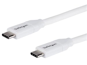 USB 2.0 Type-C ケーブル ホワイト 4m 給電充電対応(最大5A) USB-C/ オス - USB-C/ オス USB 2.0規格準拠 USB-IF認証済み USB2C5C4MW 商品画像1：123market