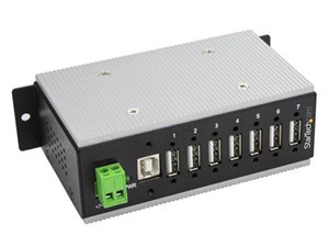 7ポート産業用USB 2.0ハブ ESD保護/350Wサージ保護 ウォールマウント対応 HB20A7AME 商品画像1：123market