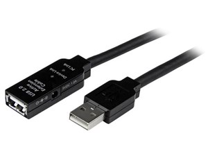 USB 2.0 アクティブ延長ケーブル 5m Type-A(オス) - Type-A(メス) USB2.0 リ･･･